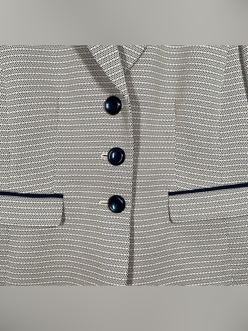 NWT Le Suit Zest Yellow & Black Patterned 3 Button Up Jacket Blazer Size… - Picture 3 of 4